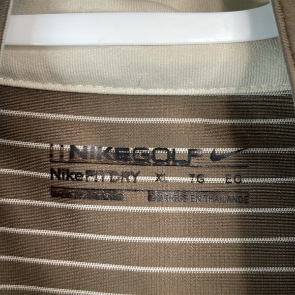 Nike Golf Men’s Fit Dry 1/4 Zip Brown Striped Shirt Brown Cream Striped Size XL - Picture 8 of 12